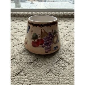 Vintage Home Interiors & Gifts Ceramic Shade Jar Candle Topper w/ Fruit Design